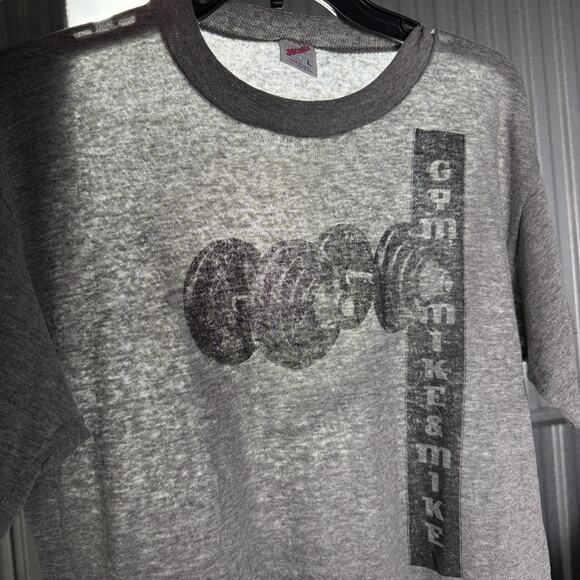 Vintage 1980s Paper Thin Burnout Worn Distressed Shirt Mens L Gym Weightlifting - Picture 1 of 10